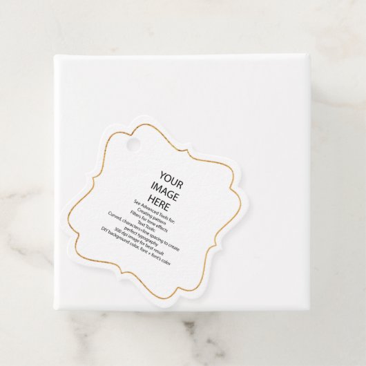 Faux Gold Trim, DIY Aangepaste Fancy Vierkante Gif Bedankjes Labels (In situ)