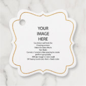 Faux Gold Trim, DIY Aangepaste Fancy Vierkante Gif Bedankjes Labels (Voorkant)