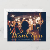 Faux Gold trouwfoto Dank u kaart (Voorkant / Achterkant)