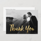 Faux Gold trouwfoto Dank u kaart (Voorkant / Achterkant)