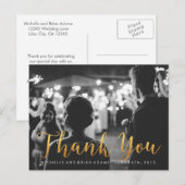Faux Gold trouwfoto Dank u kaart (Voorkant / Achterkant)