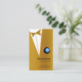 Faux Gold Tuxedo Gold Boutonniere Bartender Logo Visitekaartje (Staand voorkant)