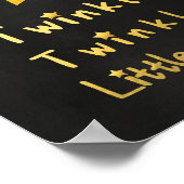 Faux gold Twinkle Twinkle Little star grijs sterre Poster (Hoek)