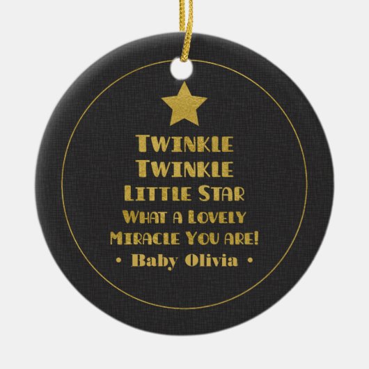 Faux Gold Twinkle Twinkle Little Star Nursery Keramisch Ornament (Voorkant)