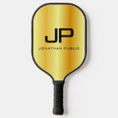 Faux Gold Two Sides Monogram Elegant Sjabloon Pickleball Paddle (Achterkant)