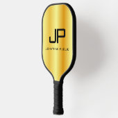 Faux Gold Two Sides Monogram Elegant Sjabloon Pickleball Paddle (Links)