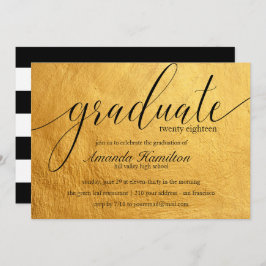 Faux Gold typografie Afstuderen Invitation Kaart