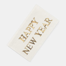Faux Gold Typografie Happy Nieuwjaar Napkins