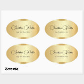 Faux Gold Typografie Script Sjabloon Trendy Ovale Sticker (Vel)