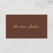 Faux Gold Typography Script Tekst Elegante kleuren Visitekaartje (Voorkant)
