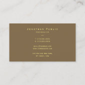 Faux Gold Typography Script Tekst Elegante kleuren Visitekaartje (Achterkant)
