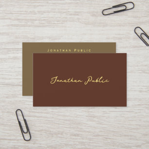 Faux Gold Typography Script Tekst Elegante kleuren Visitekaartje