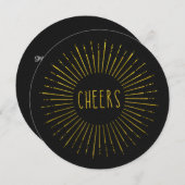 Faux Gold - Uitnodiging nieuwjaar partij (Voorkant / Achterkant)