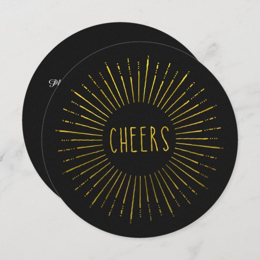 Faux Gold - Uitnodiging nieuwjaar partij (Voorkant / Achterkant)