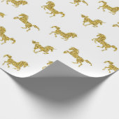 Faux Gold Unicorn Wrapping Paper Cadeaupapier (Hoek)