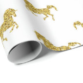 Faux Gold Unicorn Wrapping Paper Cadeaupapier (Rol Hoek)