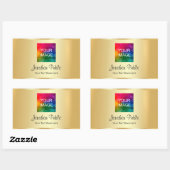 Faux Gold Upload uw foto of zakelijke Logo Rechthoekige Sticker (Vel)