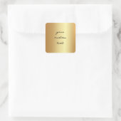 Faux Gold Uw aangepaste tekst hier Glamour Sjabloo Vierkante Sticker (Tas)