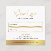 Faux Gold Verwijs Een Vriend Korting Bedrijf Logo Aanbevelingskaartje (Achterkant)