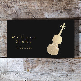 faux gold violin zwart visitekaartje