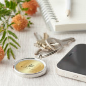 Faux Gold Voeg Jouw naam toe, elegante moderne Sja Sleutelhanger (Zijkant)