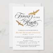 Faux Gold vogels voor altijd in ons hart begrafeni Kaart (Voorkant)