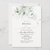 Faux Gold Waterverf Eucalyptus Vrijgezellenfeest Kaart (Voorkant)