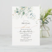 Faux Gold Waterverf Eucalyptus Vrijgezellenfeest Kaart (Staand voorkant)