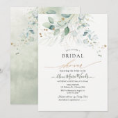 Faux Gold Waterverf Eucalyptus Vrijgezellenfeest Kaart (Voorkant / Achterkant)