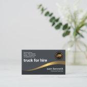 Faux Gold Wave Elegant Grey Truck Driver aan het k Visitekaartje (Staand voorkant)
