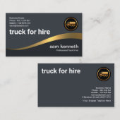 Faux Gold Wave Elegant Grey Truck Driver aan het k Visitekaartje (Voorkant / Achterkant)