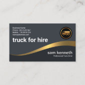 Faux Gold Wave Elegant Grey Truck Driver aan het k Visitekaartje (Voorkant)