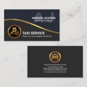 Faux Gold Wave Monogram Initiaal Taxi Driver Visitekaartje (Voorkant / Achterkant)