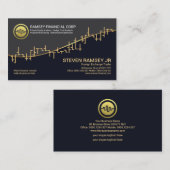 Faux Gold Wave Stock Exchange Graph Forex Trader Visitekaartje (Voorkant / Achterkant)