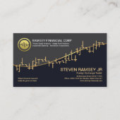 Faux Gold Wave Stock Exchange Graph Forex Trader Visitekaartje (Voorkant)