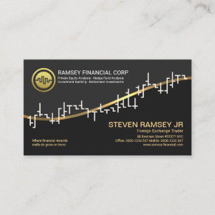 Faux Gold Wave White Stock Exchange Graph Forex Visitekaartje