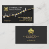 Faux Gold Wave White Stock Exchange Graph Forex Visitekaartje (Voorkant / Achterkant)