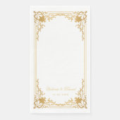  Faux Gold Wedding Antiek Elegant Script Servet (Voorkant)