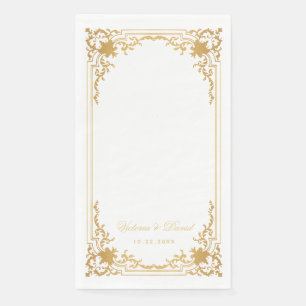 Faux Gold Wedding Antiek Elegant Script Servet