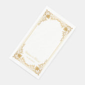 Faux Gold Wedding Antiek Elegant Script Servet (Hoek)