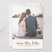 Faux Gold Wedding Bewaar de datum Foto Save The Date (Voorkant)