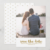 Faux Gold Wedding Bewaar de datum Foto Save The Date (Voorkant / Achterkant)
