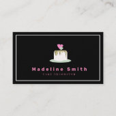 Faux Gold Wedding Cake Bakery Logo Baker Visitekaartje (Voorkant)