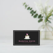 Faux Gold Wedding Cake Bakery Logo Baker Visitekaartje (Staand voorkant)