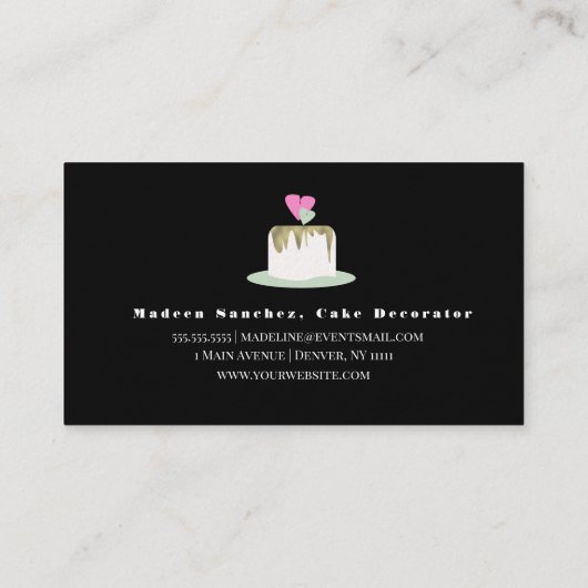 Faux Gold Wedding Cake Bakery Logo Baker Visitekaartje (Achterkant)