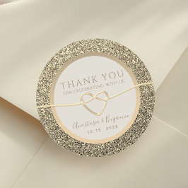 Faux Gold Wedding Hartelijk dank Ronde Sticker