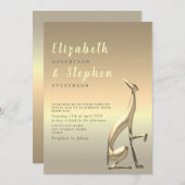 Faux Gold Wedding Invitation Kaart (Voorkant / Achterkant)