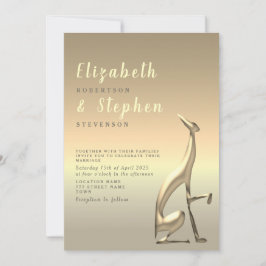 Faux Gold Wedding Invitation Kaart