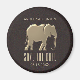 Faux Gold Wedding Save the Date Invitation Magneet