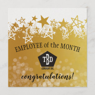 Faux Gold werknemer van de maandagenkaart Bedankkaart